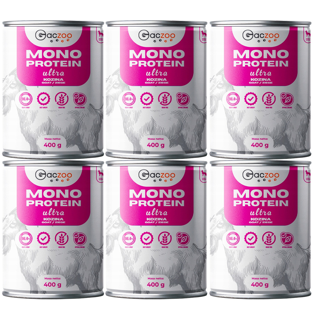 Gaczoo MONO Protein Ultra karma mokra dla psa Kozina 6x400g